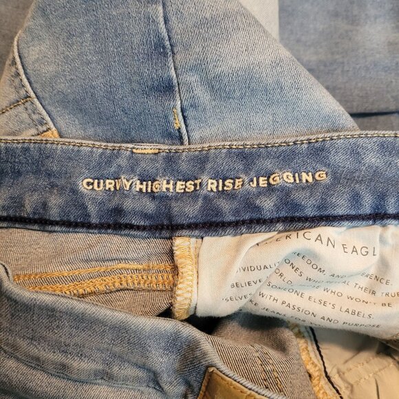 American Eagle Jeans 6 R Jeggings Next Level Stretch Curvy Highest Rise - Picture 5 of 11